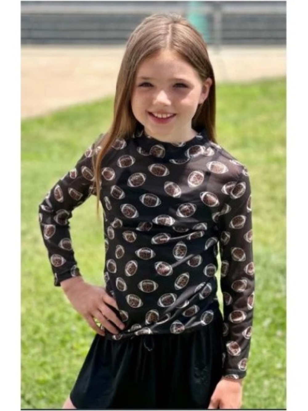 BRAND NEW WITH TAGS Girls Leopard Football Mesh Top